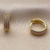 Argolla Huggie 02.267.0135.3.14 Oro Laminado, con Zirconia Cubica Amatista, Pulido, Tono Dorado
