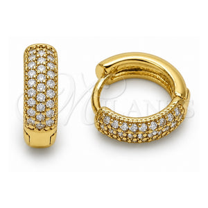 Argolla Huggie 02.267.0135.3.14 Oro Laminado, con Zirconia Cubica Amatista, Pulido, Tono Dorado