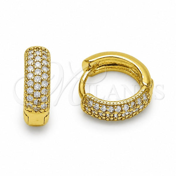 Argolla Huggie 02.267.0135.3.14 Oro Laminado, con Zirconia Cubica Amatista, Pulido, Tono Dorado