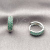 Argolla Huggie 02.267.0135.6.14 Rodio Laminado, con Zirconia Cubica Verde, Pulido, Rodinado