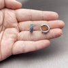 Argolla Huggie 02.267.0135.7.14 Rodio Laminado, con Zirconia Cubica Zafiro Azul, Pulido, Rodinado
