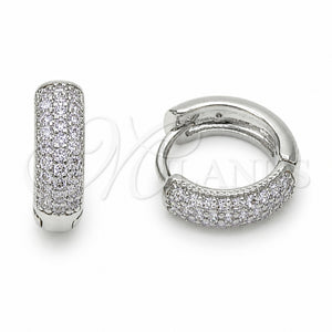 Argolla Huggie 02.267.0135.8.14 Rodio Laminado, con Zirconia Cubica Amatista, Pulido, Rodinado