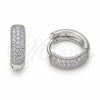 Argolla Huggie 02.267.0135.8.14 Rodio Laminado, con Zirconia Cubica Amatista, Pulido, Rodinado