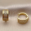 Argolla Huggie 02.267.0136.16 Oro Laminado, con Zirconia Cubica Blanca, Pulido, Tono Dorado