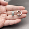 Argolla Huggie 02.267.0136.1.16 Rodio Laminado, con Zirconia Cubica Blanca, Pulido, Rodinado