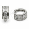 Argolla Huggie 02.267.0136.1.16 Rodio Laminado, con Zirconia Cubica Blanca, Pulido, Rodinado