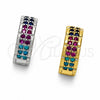 Argolla Huggie 02.267.0137.14 Oro Laminado, con Zirconia Cubica Multicolor, Pulido, Tono Dorado