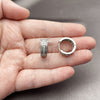 Argolla Huggie 02.267.0138.1.16 Rodio Laminado, con Zirconia Cubica Blanca, Pulido, Rodinado