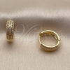 Argolla Huggie 02.267.0139.14 Oro Laminado, con Zirconia Cubica Blanca, Pulido, Tono Dorado