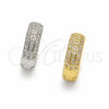 Argolla Huggie 02.267.0139.1.14 Rodio Laminado, con Zirconia Cubica Blanca, Pulido, Rodinado