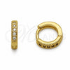 Argolla Huggie 02.267.0140.12 Oro Laminado, con Zirconia Cubica Blanca, Pulido, Tono Dorado