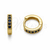 Argolla Huggie 02.267.0140.2.12 Oro Laminado, con Zirconia Cubica Zafiro Azul, Pulido, Tono Dorado