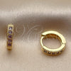 Argolla Huggie 02.267.0140.3.12 Oro Laminado, con Zirconia Cubica Amatista, Pulido, Tono Dorado