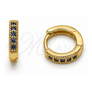 Argolla Huggie 02.267.0140.3.12 Oro Laminado, con Zirconia Cubica Amatista, Pulido, Tono Dorado