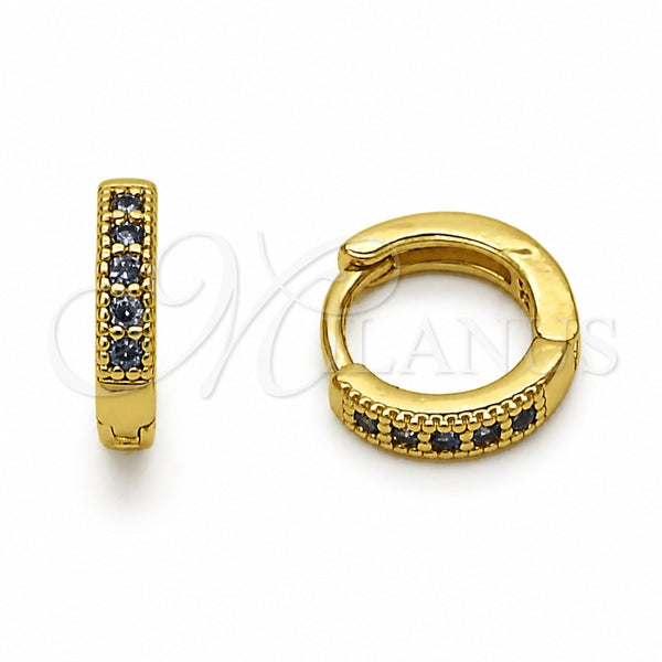 Argolla Huggie 02.267.0140.3.12 Oro Laminado, con Zirconia Cubica Amatista, Pulido, Tono Dorado