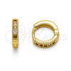 Argolla Huggie 02.267.0140.4.12 Oro Laminado, con Zirconia Cubica Multicolor, Pulido, Tono Dorado