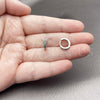 Argolla Huggie 02.267.0140.6.12 Rodio Laminado, con Zirconia Cubica Verde, Pulido, Rodinado