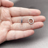 Argolla Huggie 02.267.0140.7.12 Rodio Laminado, con Zirconia Cubica Zafiro Azul, Pulido, Rodinado
