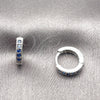 Argolla Huggie 02.267.0140.7.12 Rodio Laminado, con Zirconia Cubica Zafiro Azul, Pulido, Rodinado