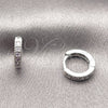 Argolla Huggie 02.267.0140.8.12 Rodio Laminado, con Zirconia Cubica Amatista, Pulido, Rodinado
