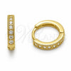 Argolla Huggie 02.267.0140.14 Oro Laminado, con Zirconia Cubica Blanca, Pulido, Tono Dorado