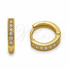 Argolla Huggie 02.267.0140.3.14 Oro Laminado, con Zirconia Cubica Amatista, Pulido, Tono Dorado