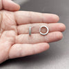 Argolla Huggie 02.267.0140.5.14 Rodio Laminado, con Zirconia Cubica Blanca, Pulido, Rodinado