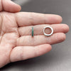Argolla Huggie 02.267.0140.6.14 Rodio Laminado, con Zirconia Cubica Verde, Pulido, Rodinado