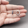 Argolla Huggie 02.267.0140.7.14 Rodio Laminado, con Zirconia Cubica Zafiro Azul, Pulido, Rodinado