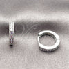 Argolla Huggie 02.267.0140.8.14 Rodio Laminado, con Zirconia Cubica Amatista, Pulido, Rodinado