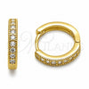 Argolla Huggie 02.267.0140.16 Oro Laminado, con Zirconia Cubica Blanca, Pulido, Tono Dorado