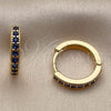 Argolla Huggie 02.267.0140.2.16 Oro Laminado, con Zirconia Cubica Zafiro Azul, Pulido, Tono Dorado