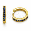 Argolla Huggie 02.267.0140.2.16 Oro Laminado, con Zirconia Cubica Zafiro Azul, Pulido, Tono Dorado
