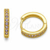 Argolla Huggie 02.267.0140.3.16 Oro Laminado, con Zirconia Cubica Amatista, Pulido, Tono Dorado
