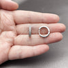 Argolla Huggie 02.267.0140.5.16 Rodio Laminado, con Zirconia Cubica Blanca, Pulido, Rodinado