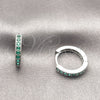 Argolla Huggie 02.267.0140.6.16 Rodio Laminado, con Zirconia Cubica Verde, Pulido, Rodinado