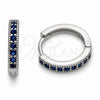 Argolla Huggie 02.267.0140.7.16 Rodio Laminado, con Zirconia Cubica Zafiro Azul, Pulido, Rodinado