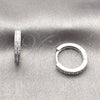 Argolla Huggie 02.267.0140.8.16 Rodio Laminado, con Zirconia Cubica Amatista, Pulido, Rodinado
