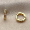 Argolla Huggie 02.267.0141.10 Oro Laminado, con Zirconia Cubica Blanca, Pulido, Tono Dorado