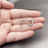 Argolla Huggie 02.267.0141.1.12 Rodio Laminado, con Zirconia Cubica Blanca, Pulido, Rodinado