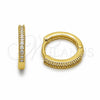 Argolla Huggie 02.267.0141.14 Oro Laminado, con Zirconia Cubica Blanca, Pulido, Tono Dorado