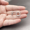 Argolla Huggie 02.267.0141.1.14 Rodio Laminado, con Zirconia Cubica Blanca, Pulido, Rodinado