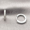 Argolla Huggie 02.267.0141.1.14 Rodio Laminado, con Zirconia Cubica Blanca, Pulido, Rodinado