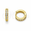 Argolla Huggie 02.267.0143.12 Oro Laminado, con Zirconia Cubica Blanca, Pulido, Tono Dorado