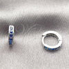 Argolla Huggie 02.267.0143.7.12 Rodio Laminado, con Zirconia Cubica Zafiro Azul, Pulido, Rodinado
