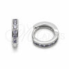 Argolla Huggie 02.267.0143.8.12 Rodio Laminado, con Zirconia Cubica Amatista, Pulido, Rodinado