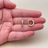 Argolla Huggie 02.267.0143.14 Oro Laminado, con Zirconia Cubica Blanca, Pulido, Tono Dorado