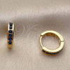 Argolla Huggie 02.267.0143.2.14 Oro Laminado, con Zirconia Cubica Zafiro Azul, Pulido, Tono Dorado