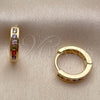 Argolla Huggie 02.267.0143.3.14 Oro Laminado, con Zirconia Cubica Amatista, Pulido, Tono Dorado