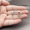Argolla Huggie 02.267.0143.5.14 Rodio Laminado, con Zirconia Cubica Blanca, Pulido, Rodinado
